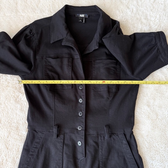 PAIGE Woman Black Stretch Denim Utility Jumpsuit US4 Preppy Boho Contemporary - Picture 9 of 11